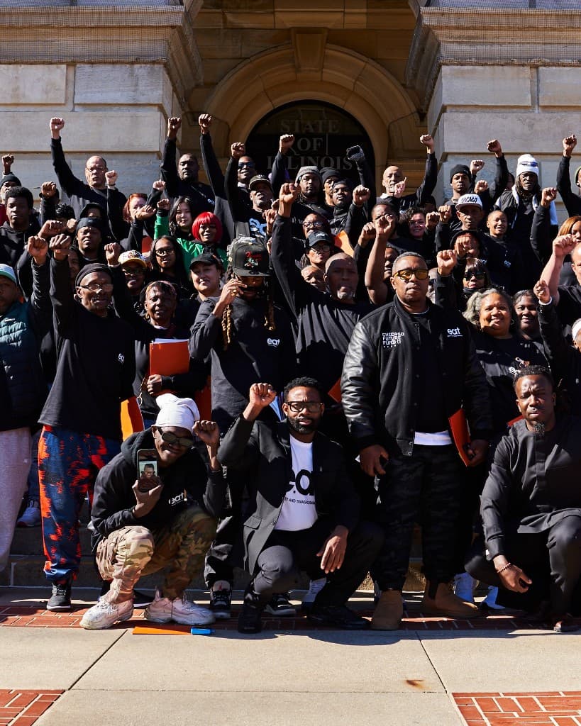 Advocacy group gathered for a civic engagement